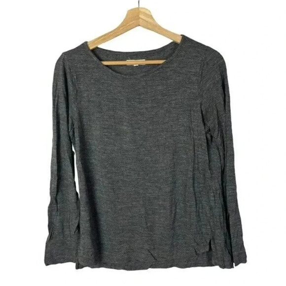 Madewell Dark Gray Anthem Long Sleeve Boatneck Tee M - Picture 3 of 5